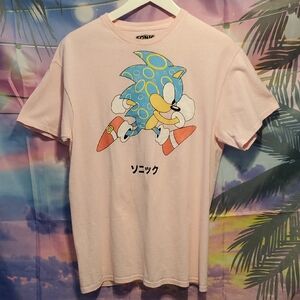 Pink Sonic Hedgehog  Graphic T-Shirt